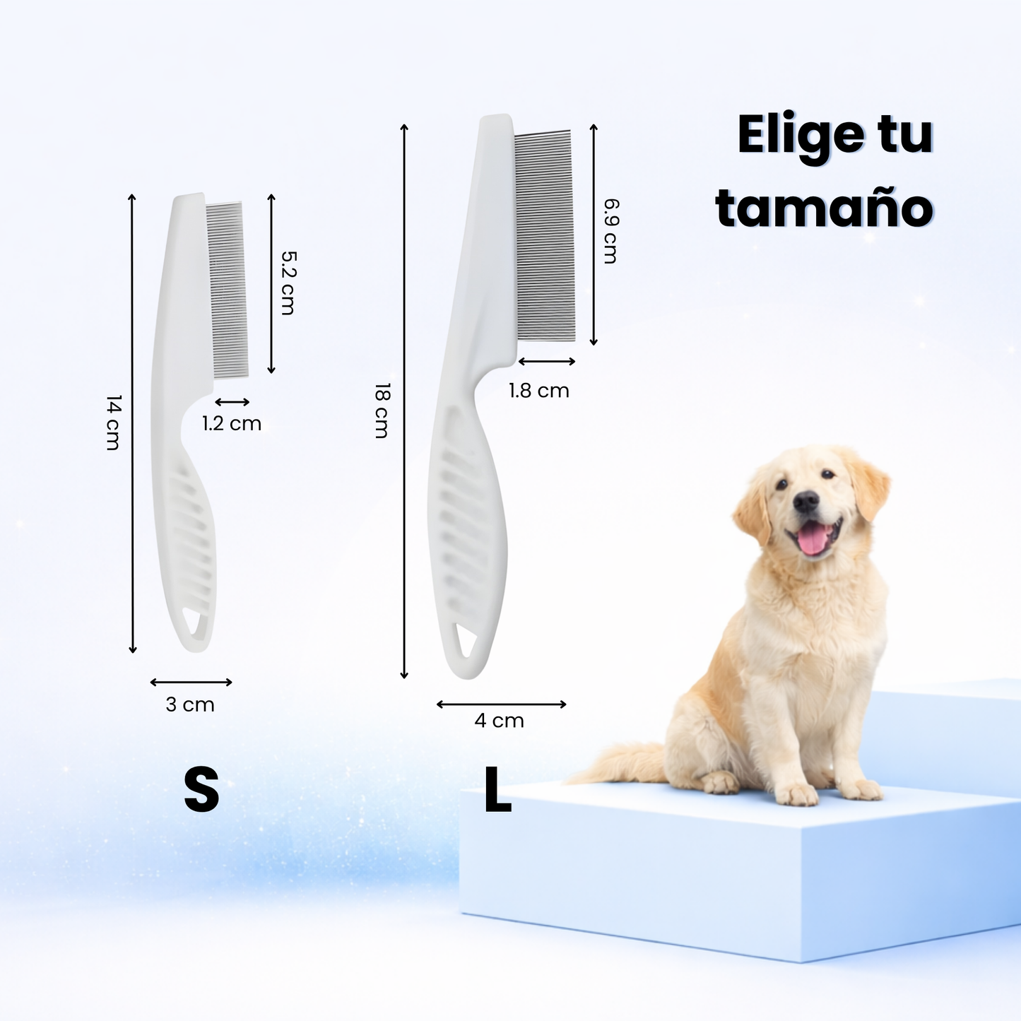 Peine Antipulgas 2 en 1 para Perros y Gatos