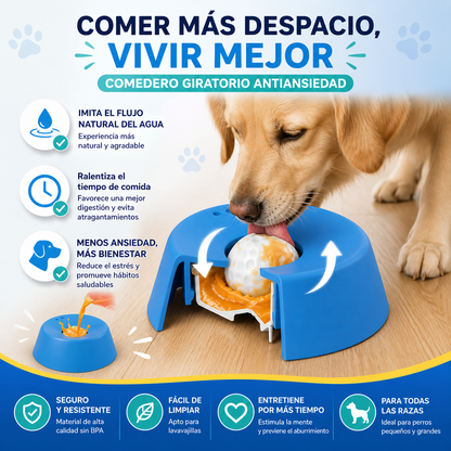 Comedero Lento Interactivo para Perros con Bola Giratoria